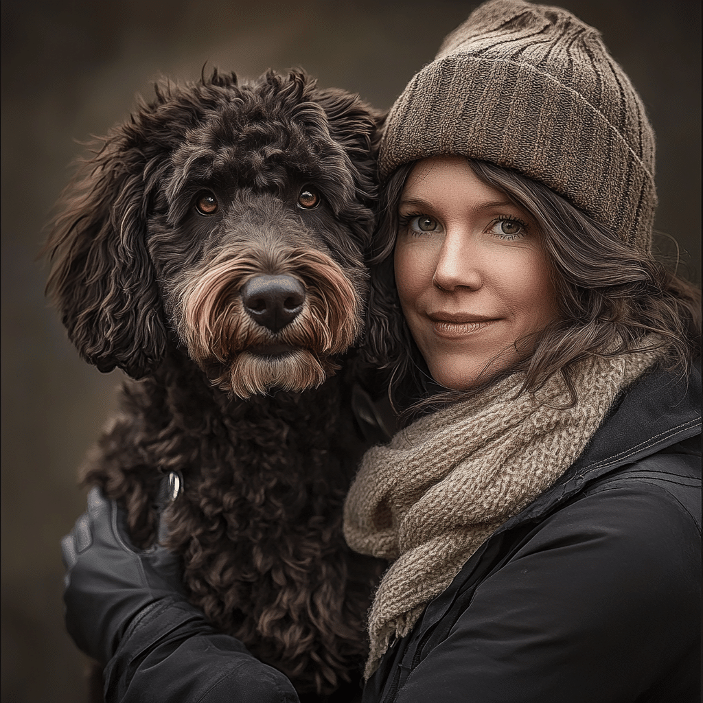 A dog and her trainer